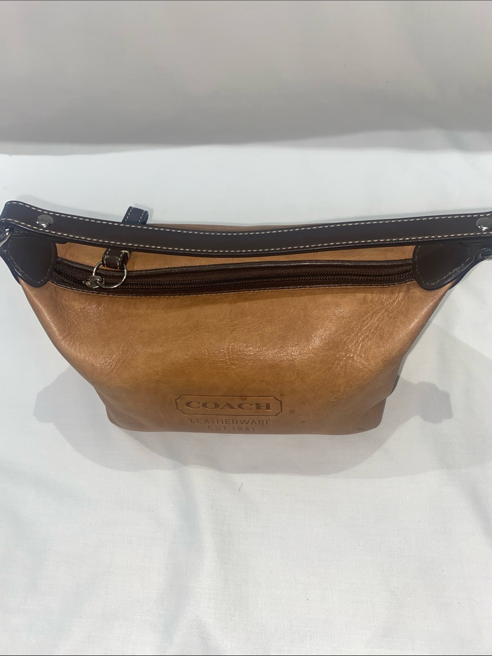 Coach Tan Leather Hobo with Dark Brown Strap - Picture 6 of 10